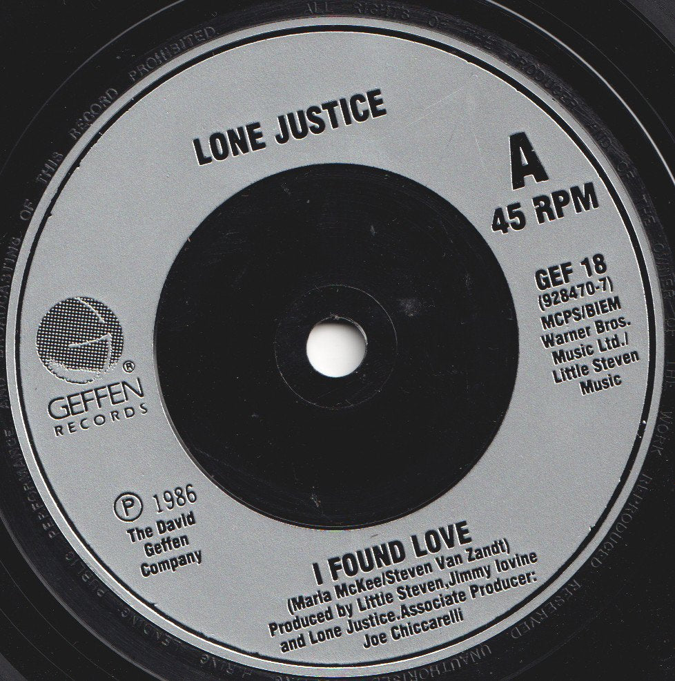 Lone Justice - I Found Love - 7 Inch