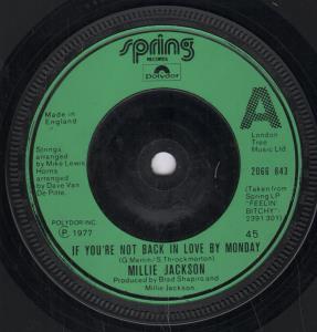 Millie Jackson - If You're Not Back In Love By Monday - 7 Inch