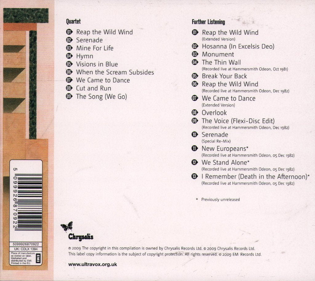 Ultravox - Quartet - Double Cd