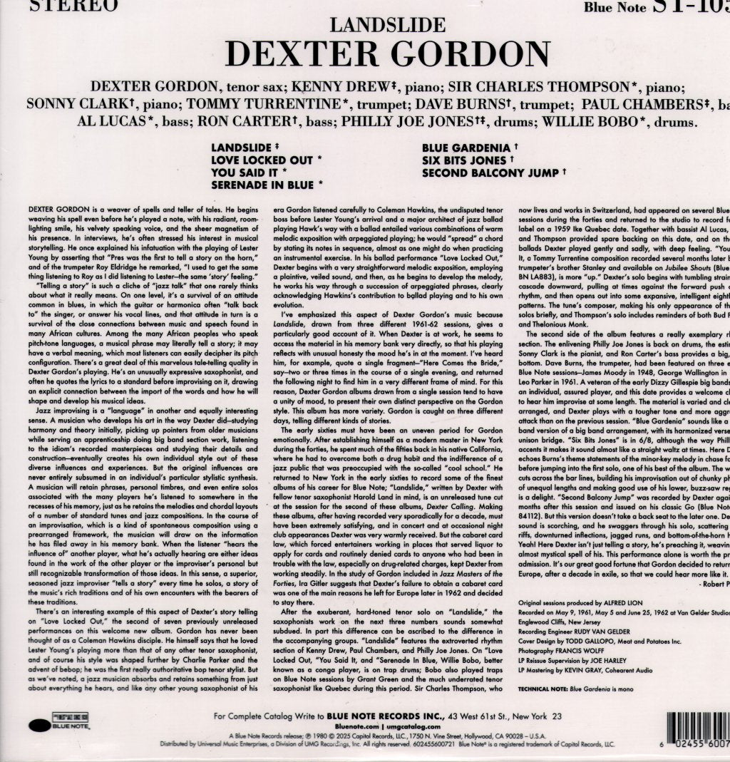 Dexter Gordon - Landslide (Tone Poet) - Lp