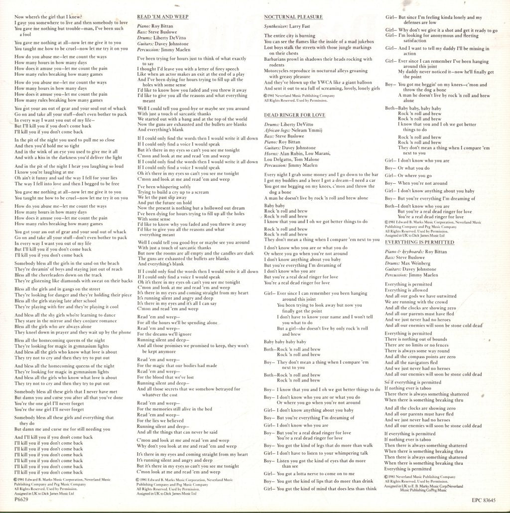 Meat Loaf - Dead Ringer - Lp