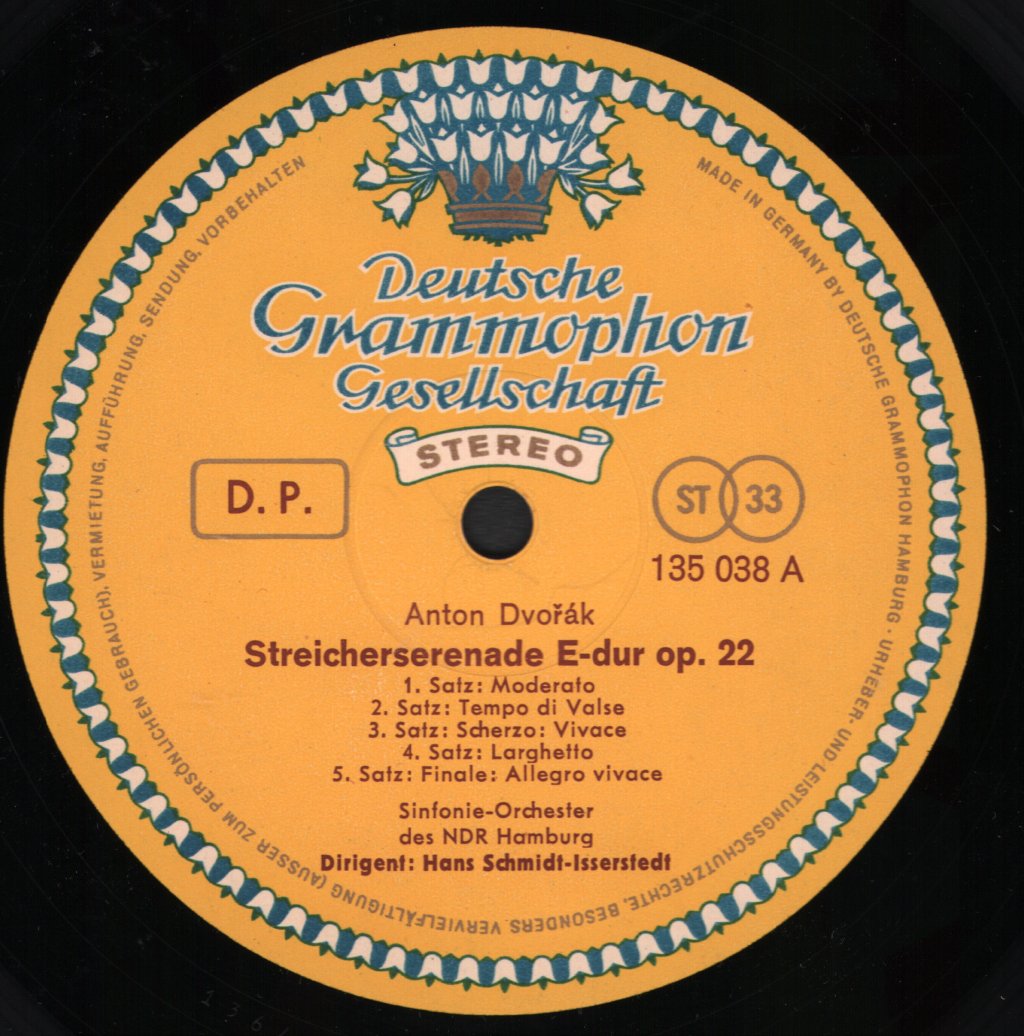 Symphony Orchestra Of NDR Hamburg / Hans Schmidt-Isserstedt / Dresden Philharmonic Orchestra - Serenades - Lp