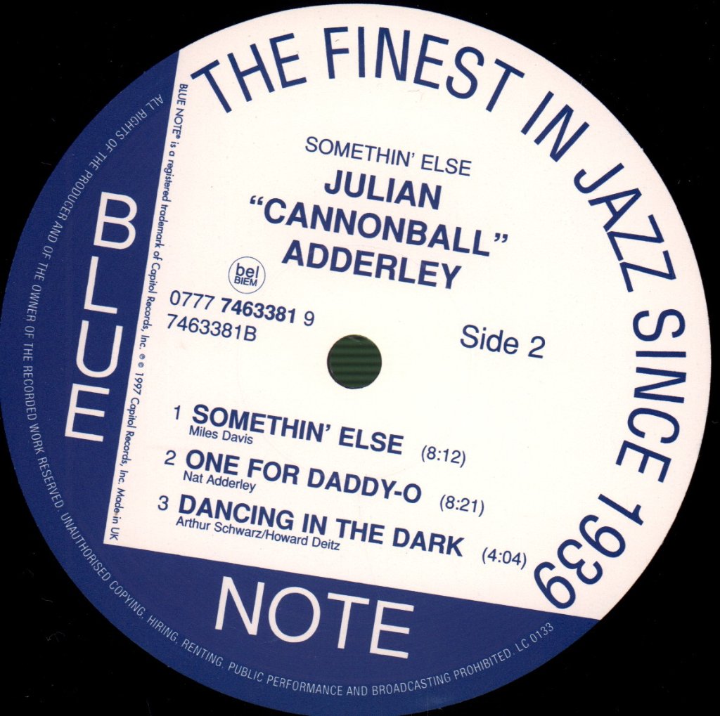 Cannonball Adderley - Somethin' Else - Lp