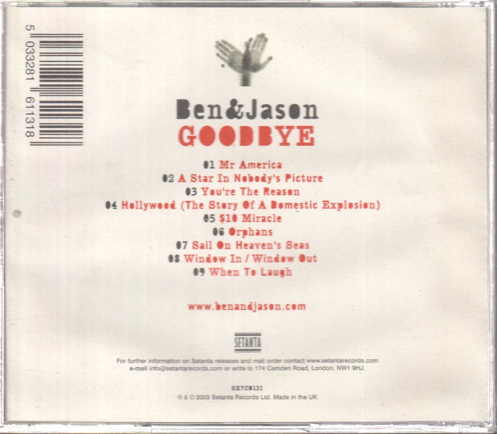 Ben And Jason - Goodbye - Cd