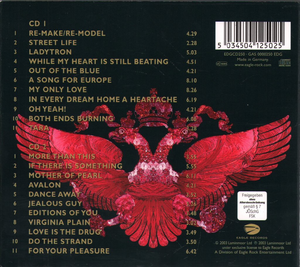 Roxy Music - Live - Double Cd