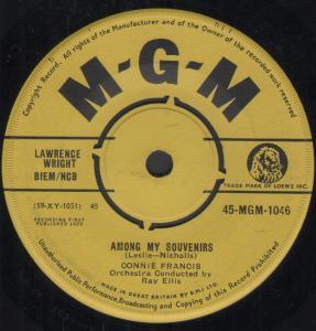 Connie Francis - Among My Souvenirs - 7 Inch