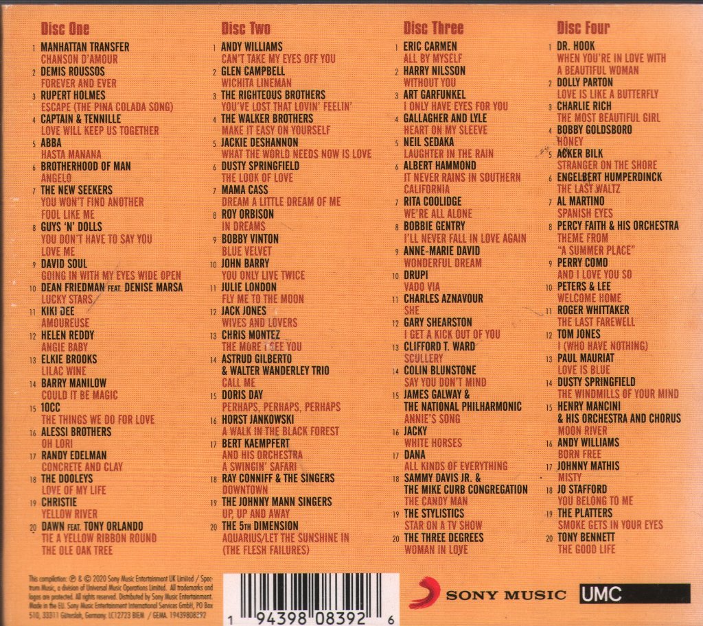 Various Artists - Hits Album The Easy Album (Easy Listening Pop Classics From The 60s & 70s) - Cd Set