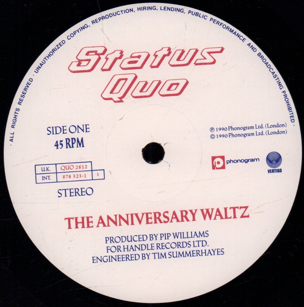 Status Quo - Anniversary Waltz - 12 Inch