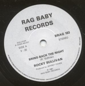 Rocky Sullivan - Bring Back The Night - 7 Inch