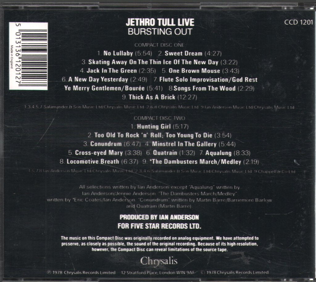 Jethro Tull - Live - Bursting Out - Cd Set