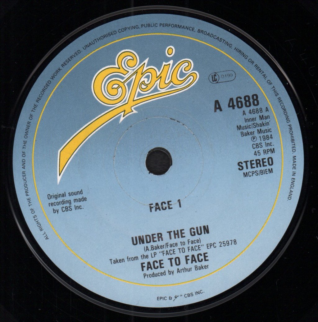 Face To Face (80'S Group) - Under The Gun - 7 Inch