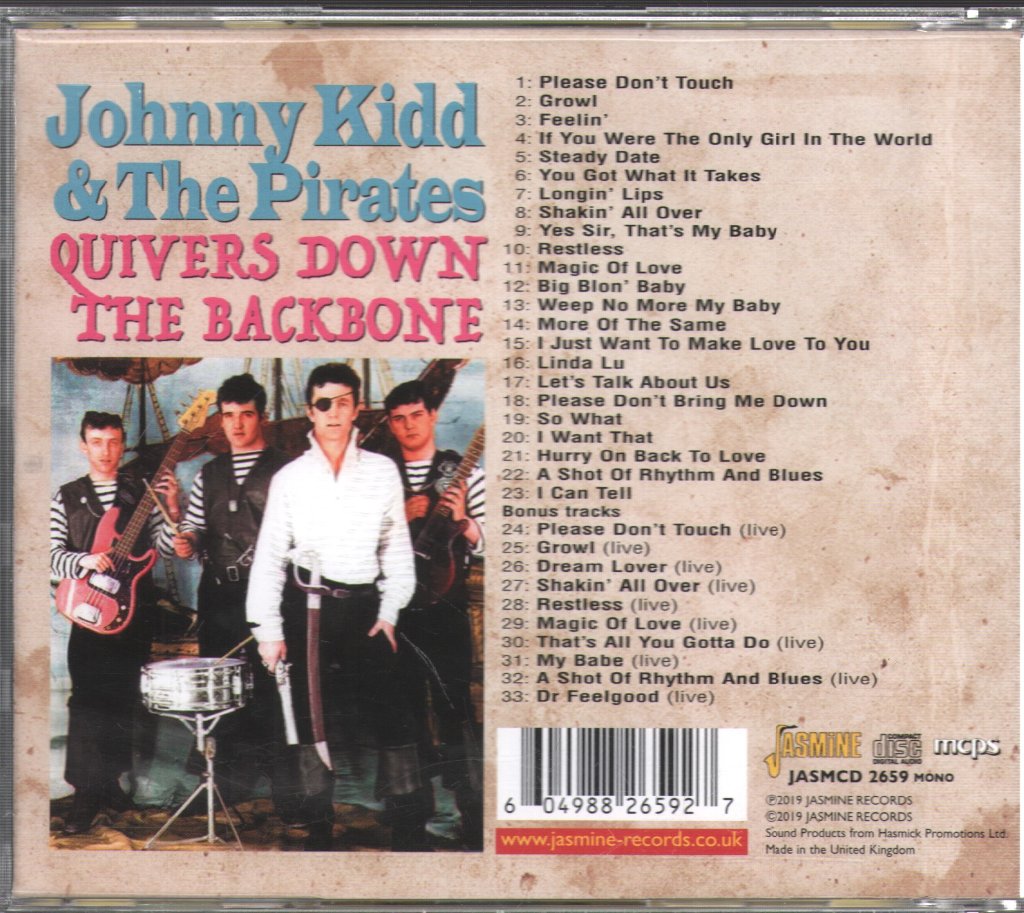 Johnny Kidd & The Pirates - Quivers Down The Backbone - Cd