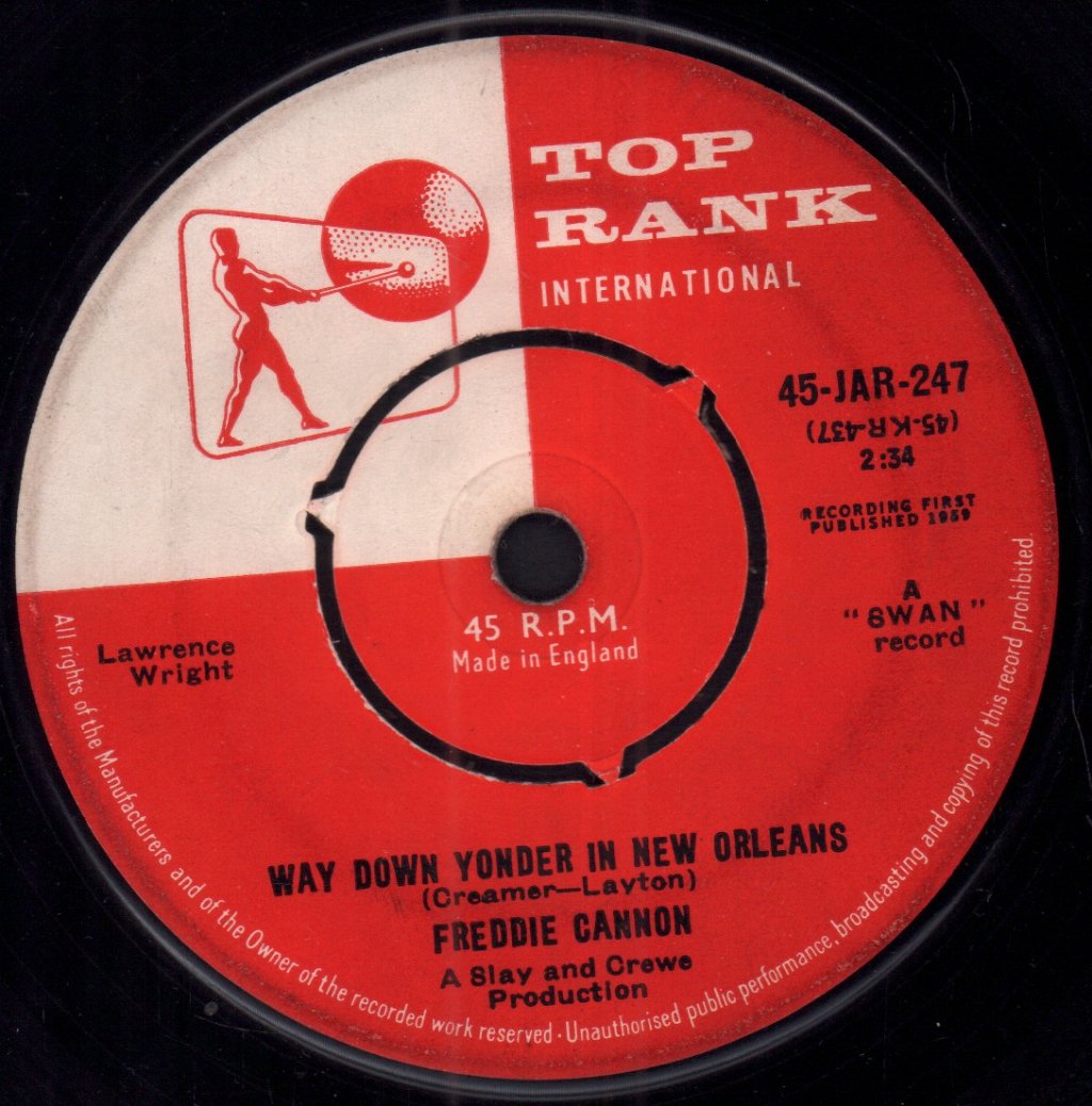 Freddie Cannon - Way Down Yonder In New Orleans - 7 Inch