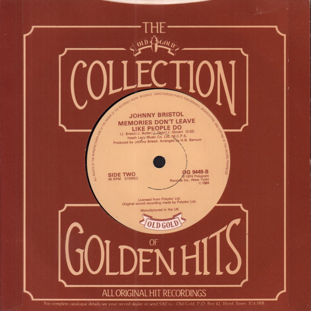 Johnny Bristol - Hang On In There Baby - 7 Inch