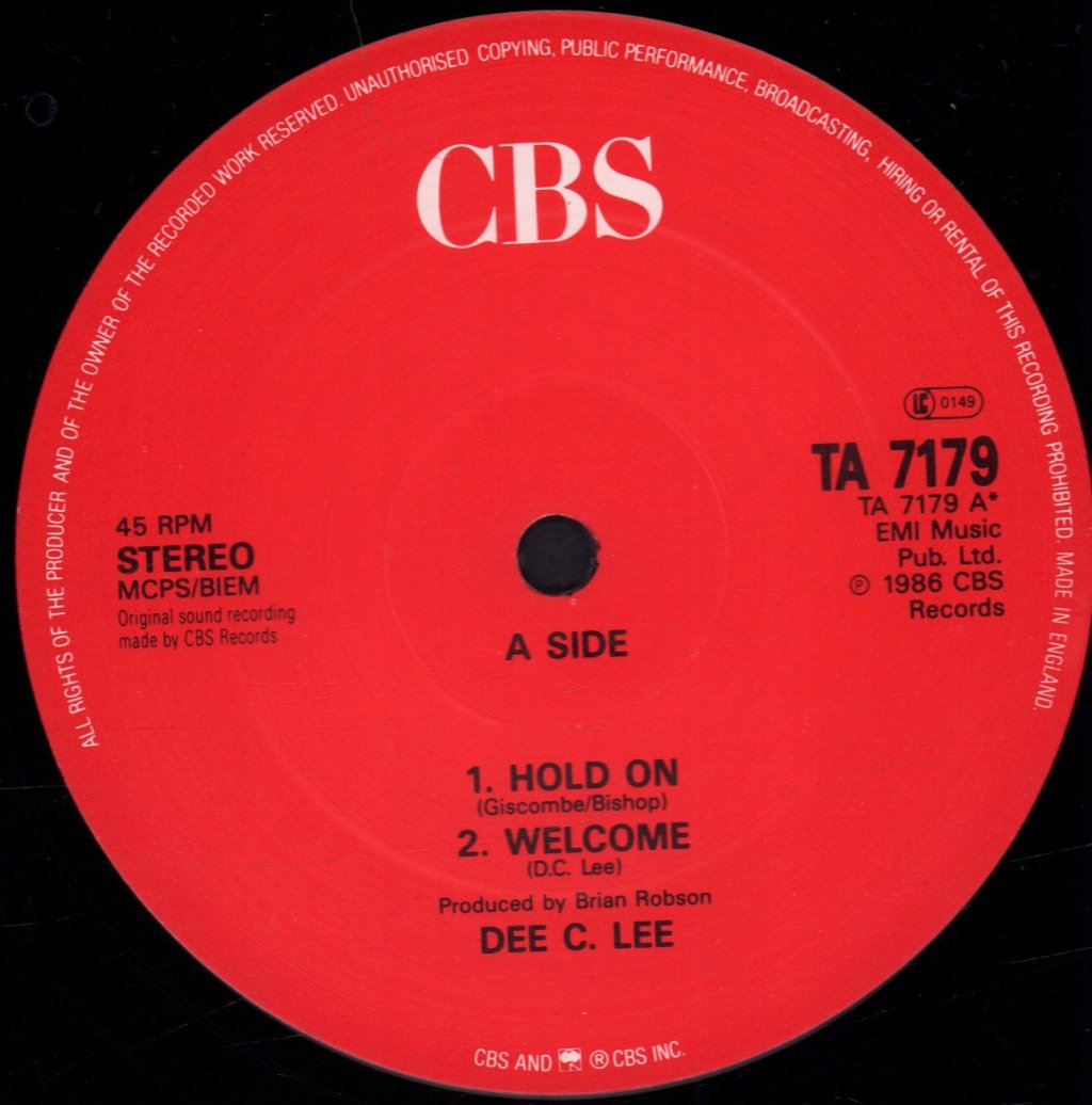 Dee.C.Lee - Hold On - 12 Inch