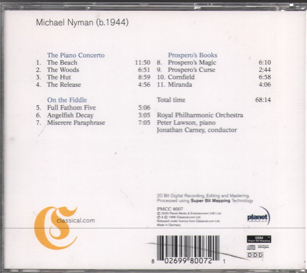 Michael Nyman - Piano Concerto / On The Fiddle / Prospero's Books - Cd