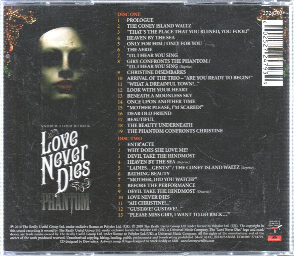 Andrew Lloyd Webber - Love Never Dies - Double Cd