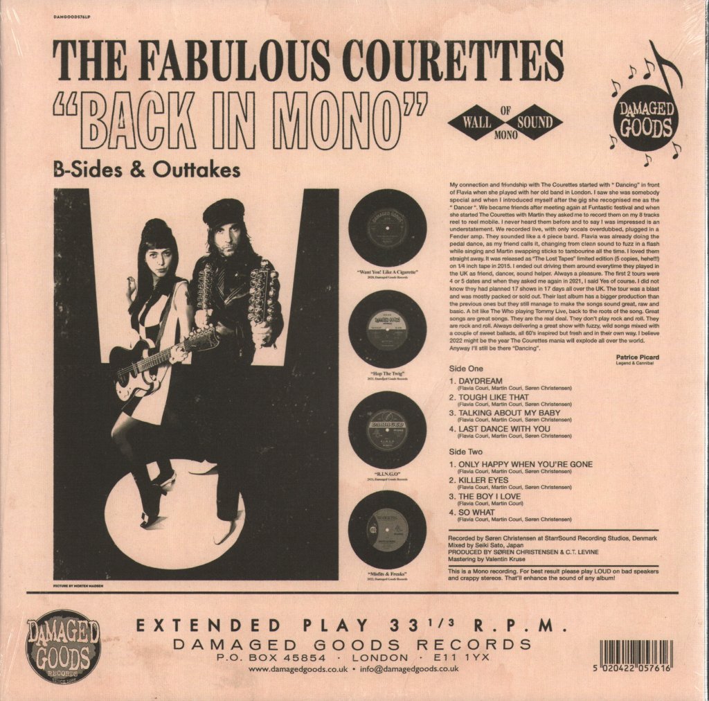 Courettes - Back To Mono - B-Sides & Outtakes - 10 Inch