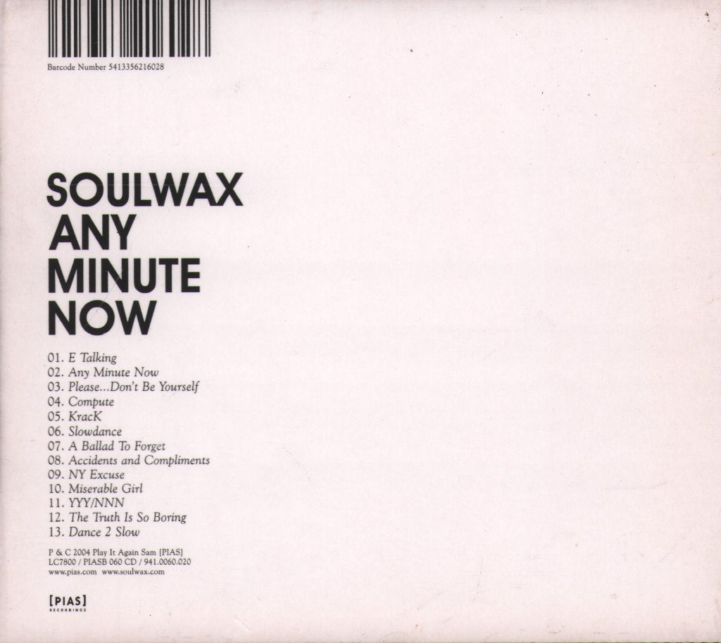 Soulwax - Any Minute Now - Cd