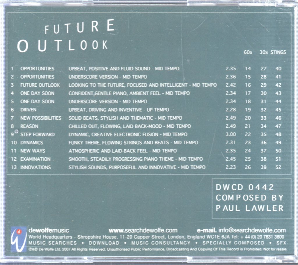 Paul Lawler - Future Outlook - Cd