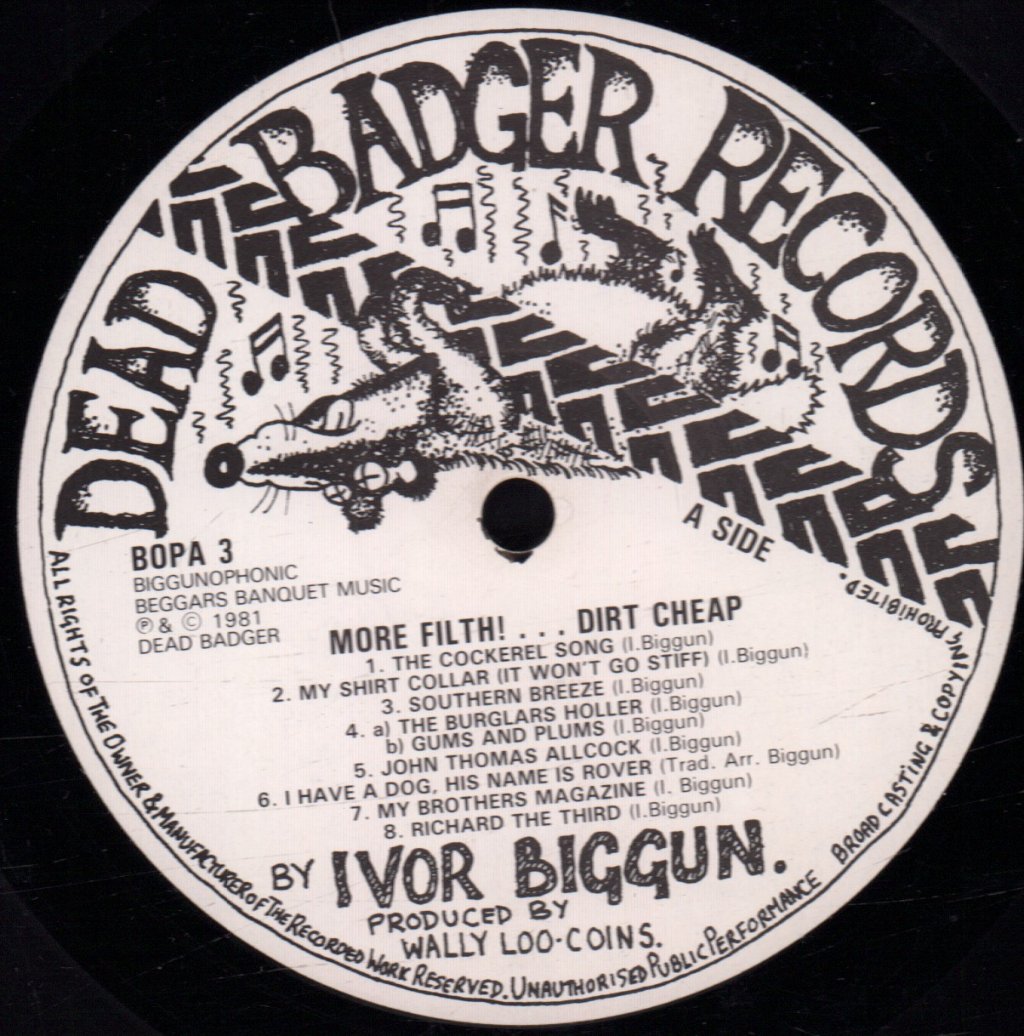 Ivor Biggun And The Red Nosed Burglars - More Filth Dirt Cheap - Lp