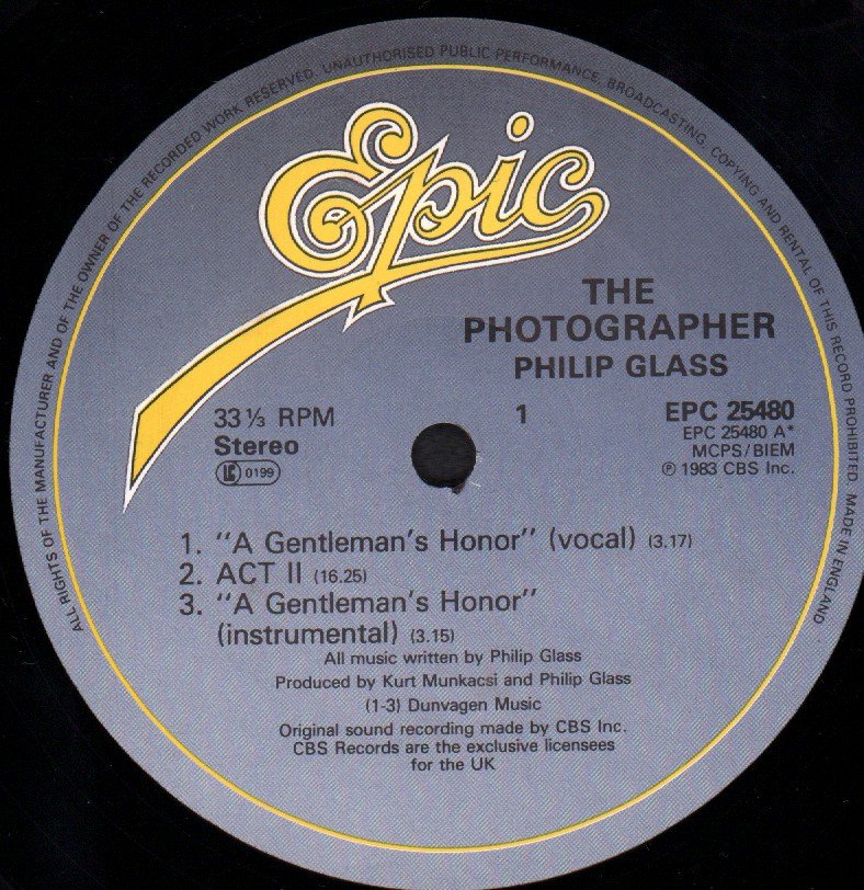 Philip Glass - Photographer - Lp