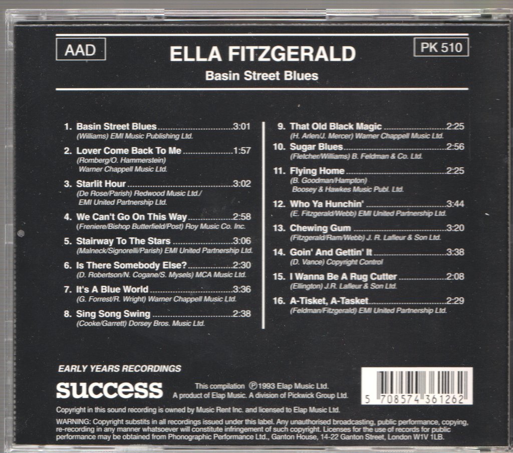 Ella Fitzgerald - Basin Street Blues - Cd