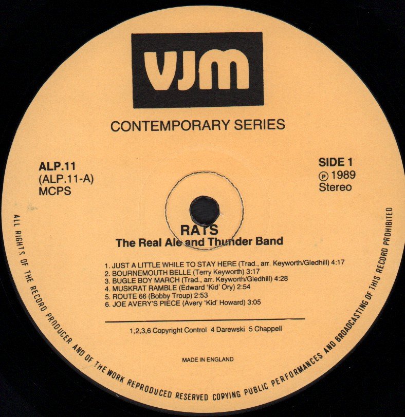 Real Ale And Thunder Band - Rats - Lp