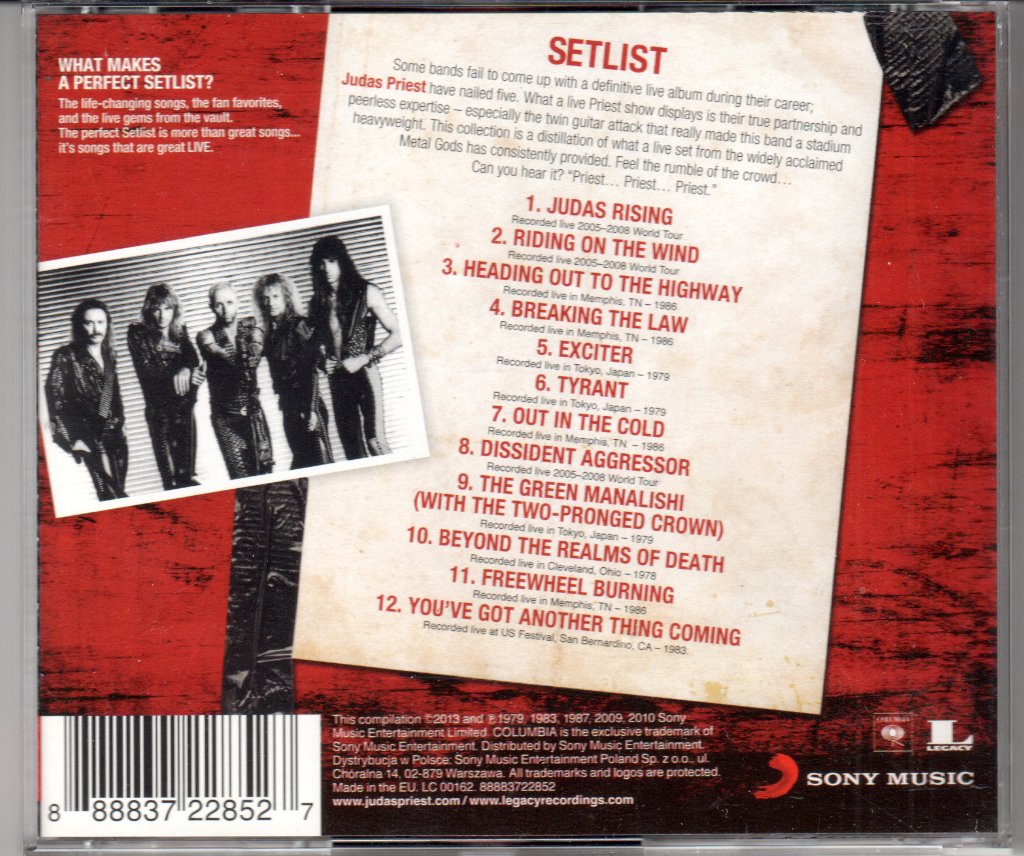 Judas Priest - Setlist The Very Best Of Judas Priest Live - Cd