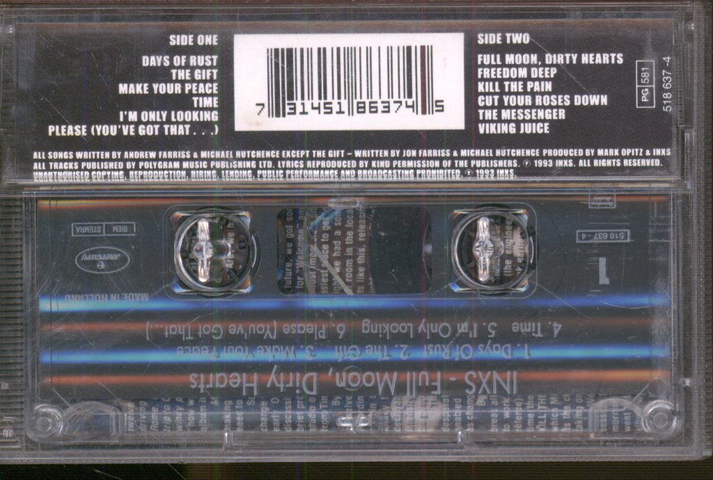 INXS - Full Moon, Dirty Hearts - Cassette
