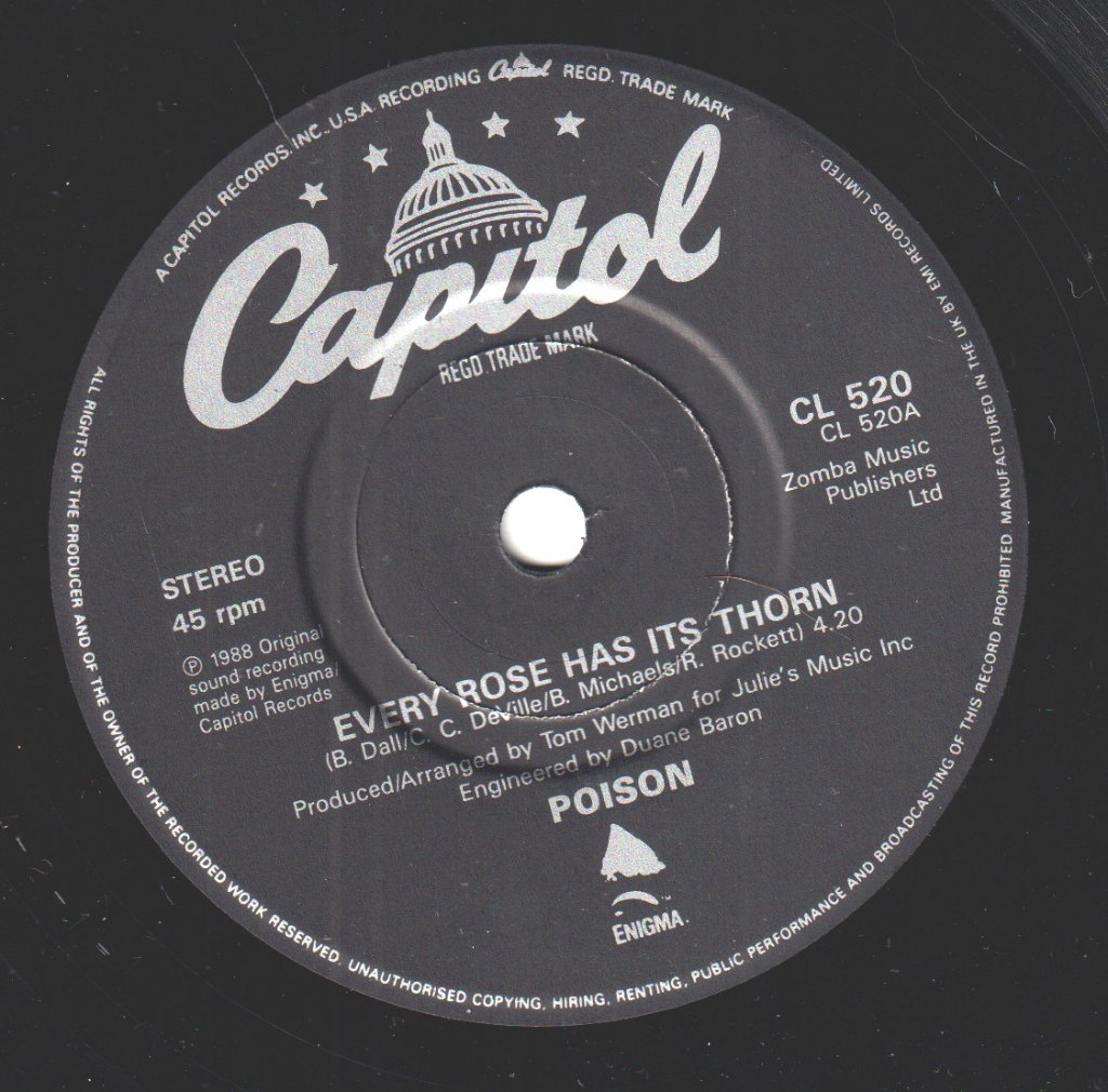 Poison - Every Rose Has It's Thorn - 7 Inch