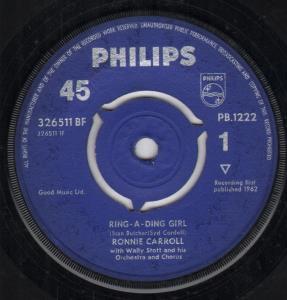 Ronnie Carroll - Ring A Ding Girl - 7 Inch