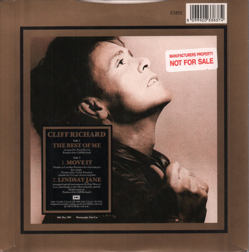 Cliff Richard - Best Of Me - 7 Inch