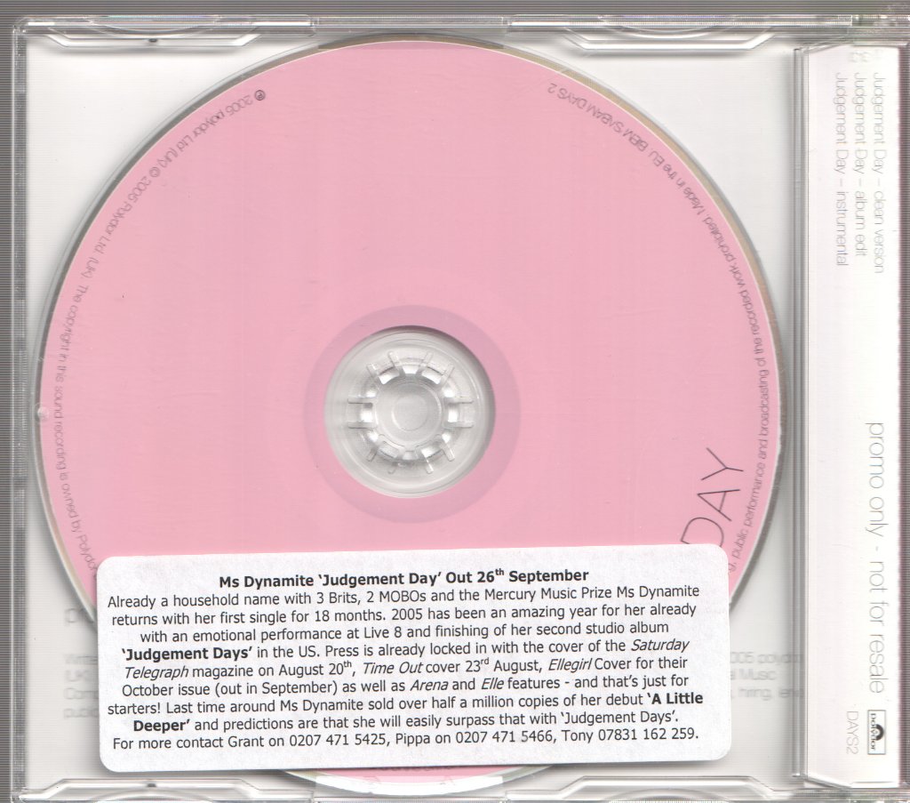 Ms Dynamite - Judgement Day - Cd