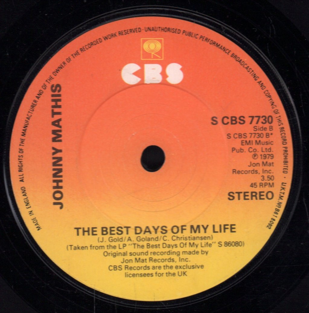 Johnny Mathis - Gone Gone Gone - 7 Inch