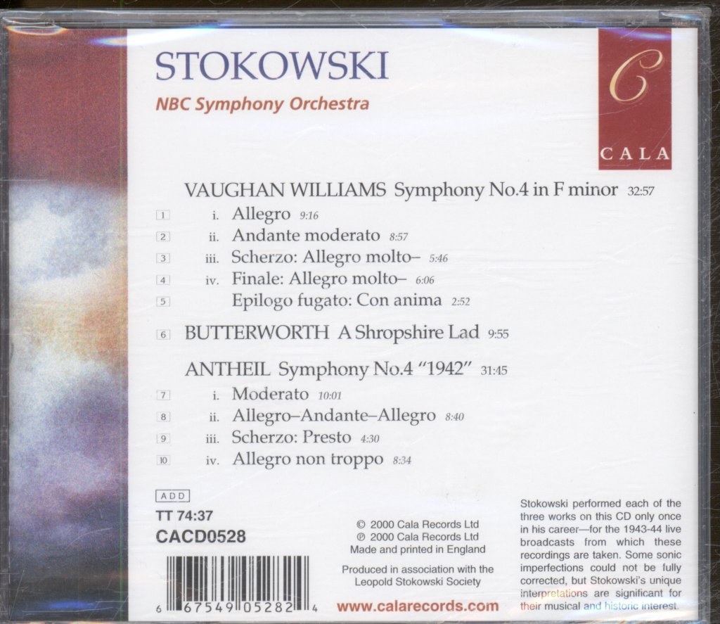 Leopold Stokowski, NBC Symphony Orchestra - Vaughan Williams - Symphony No4 in F Minor - Cd