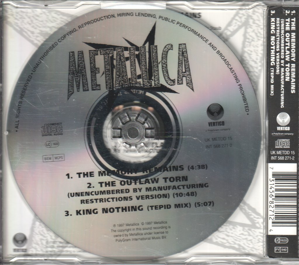 Metallica - Memory Remains - Cd
