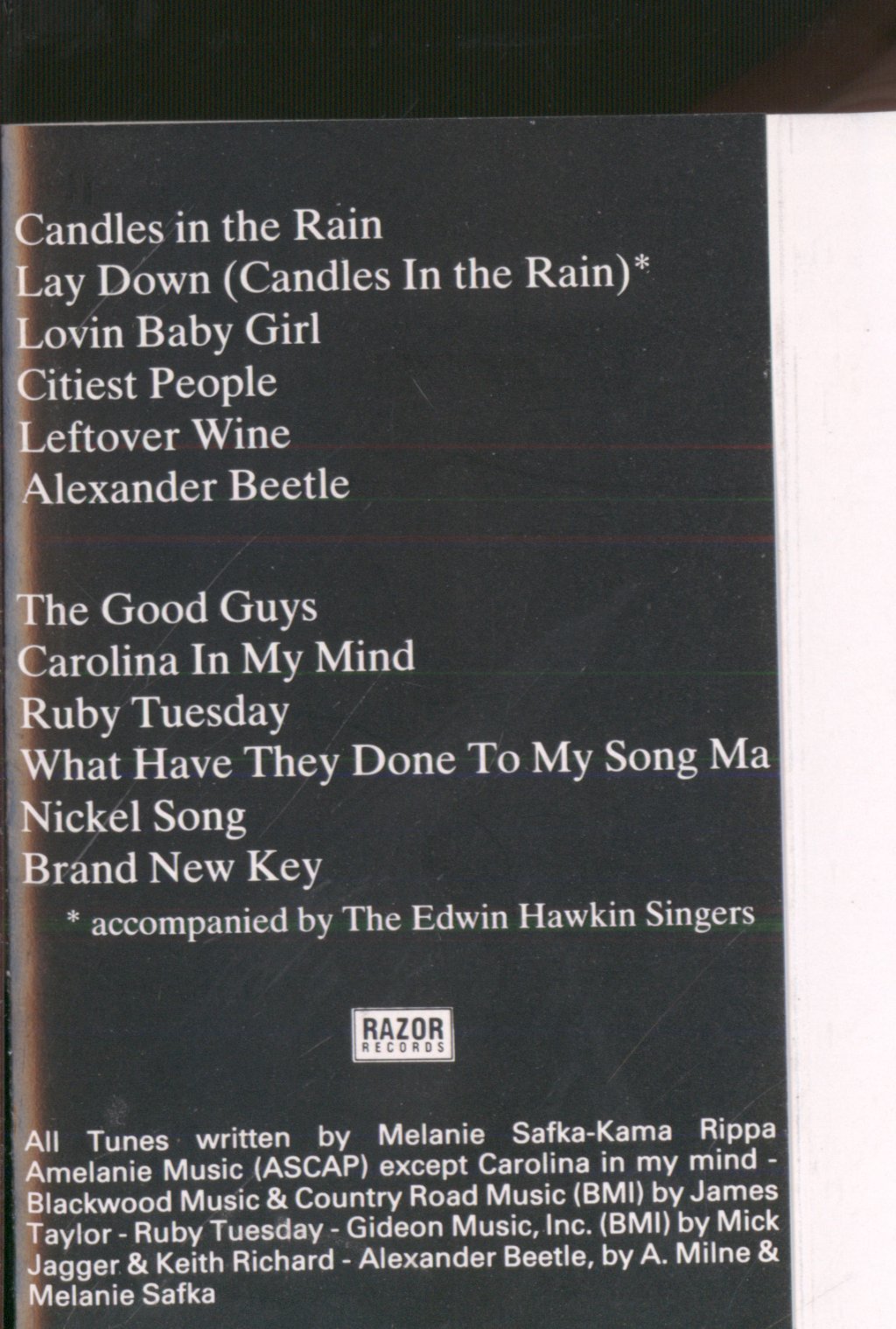 Melanie - Candles In The Rain - Cassette