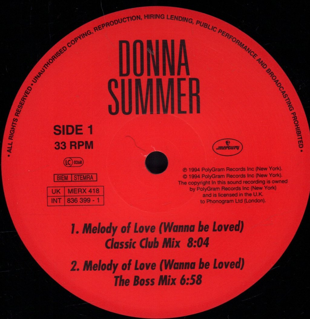 Donna Summer - Melody Of Love - 12 Inch