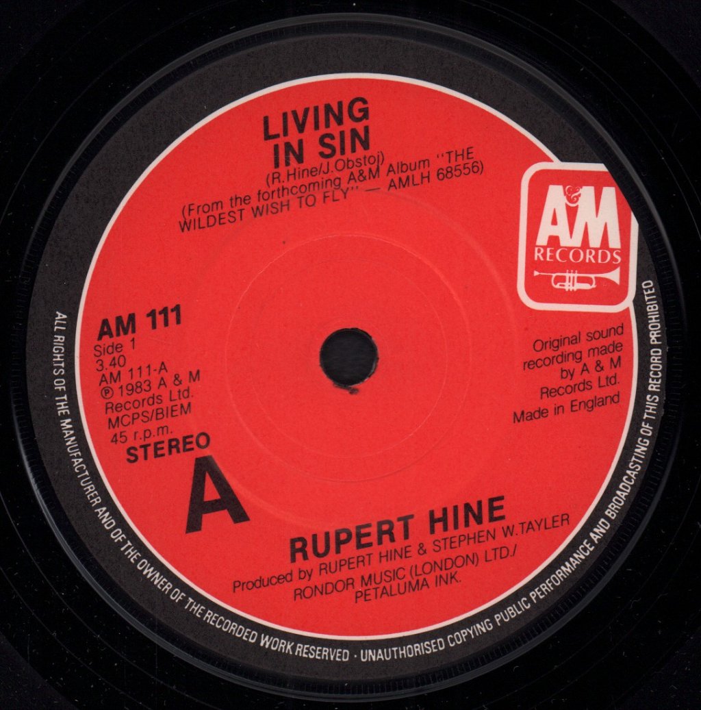 Rupert Hine - Living In Sin - 7 Inch