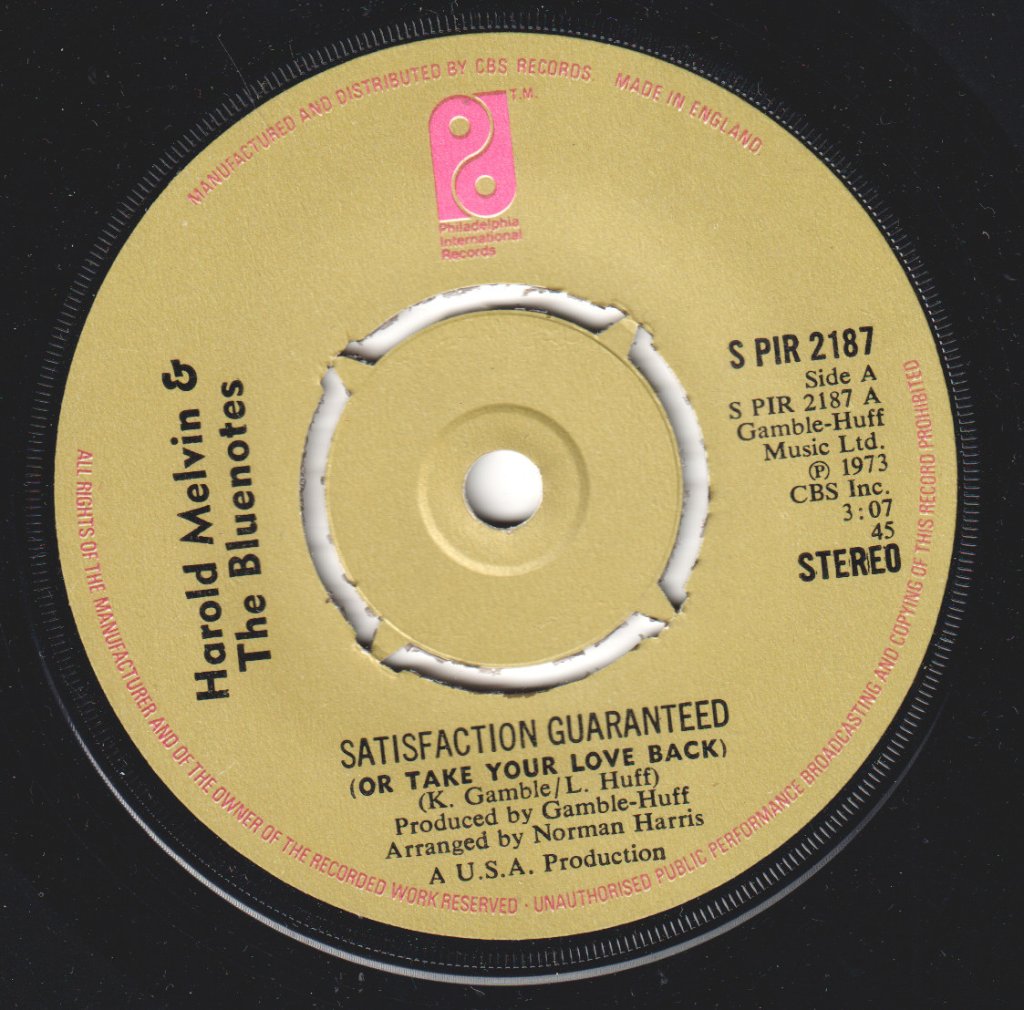 Harold Melvin And The Blue Notes - Satisfaction Guaranteed - 7 Inch