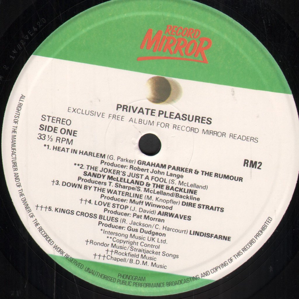 Private Pleasures - Record Mirror Compilation - Lp