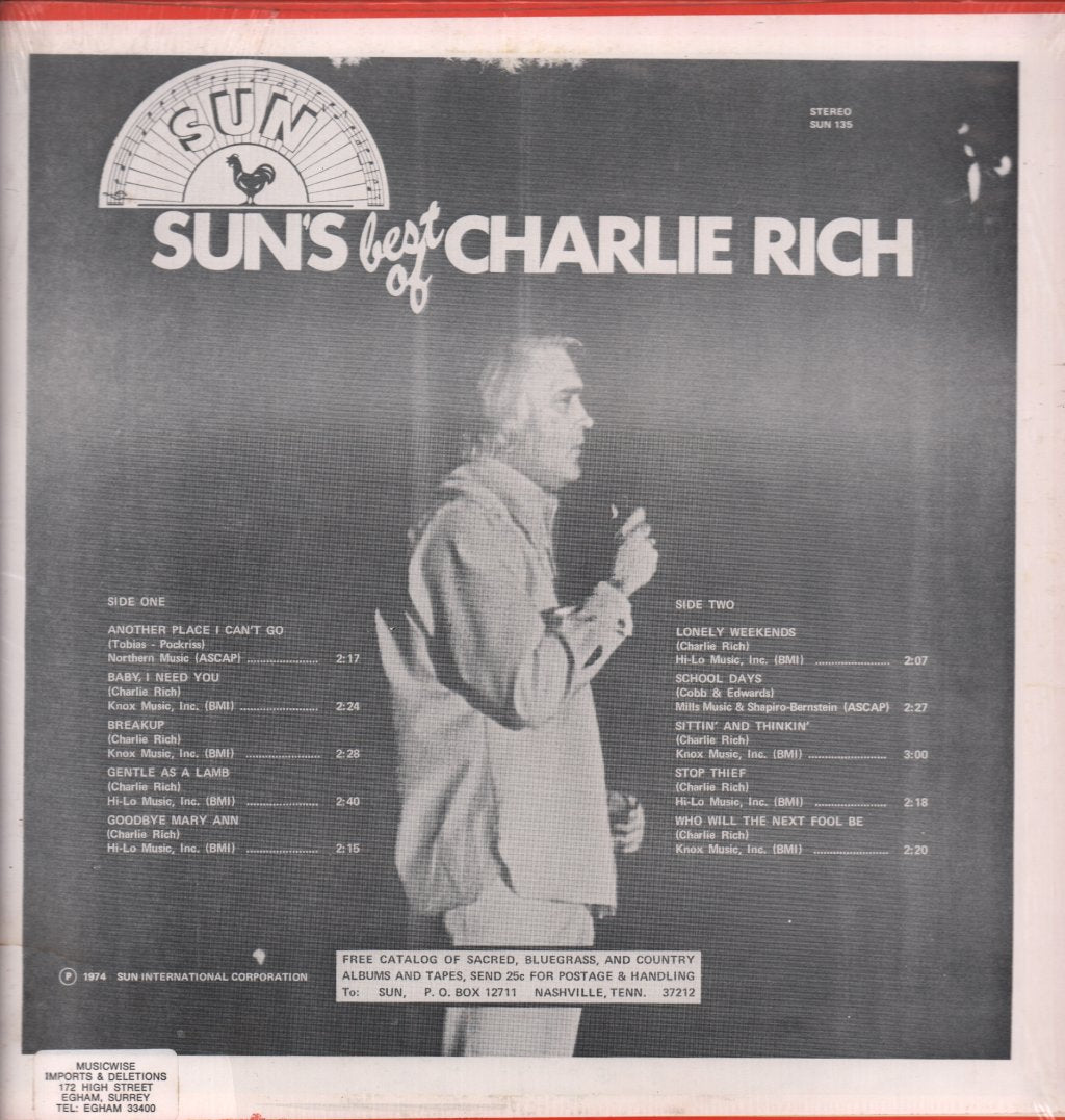 Charlie Rich - Sun's Best Of - Lp