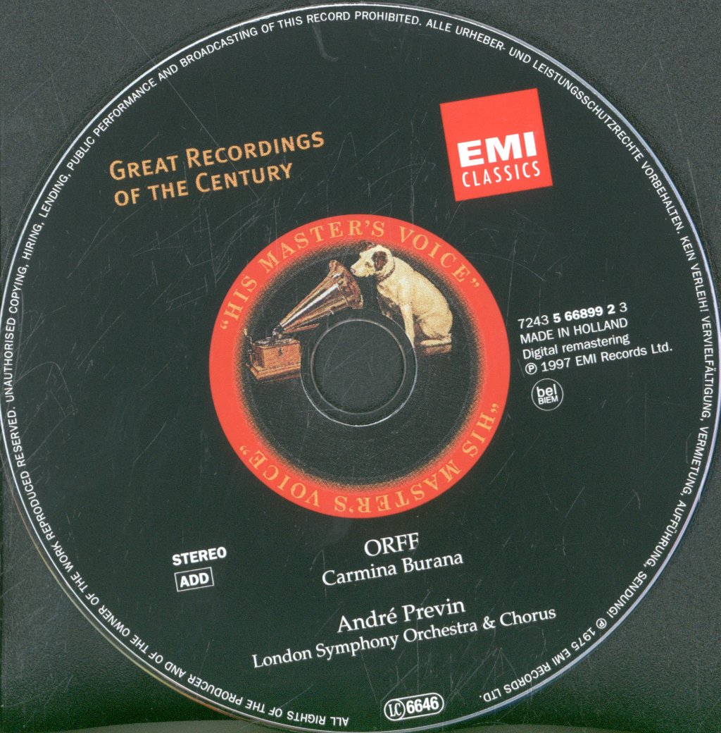 Andre Previn, Gerald English, London Symphony Chorus & Orchestra - Orf - Carmina Burana - Cd