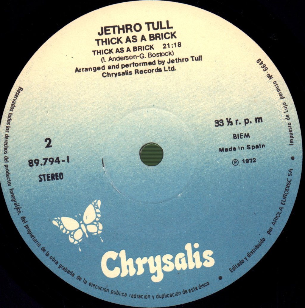 Jethro Tull - Thick As A Brick - Lp