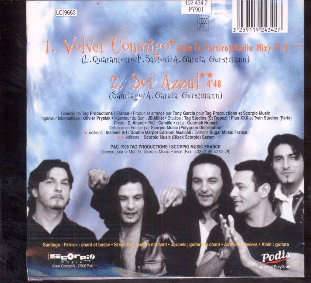 Santiago - Volver Conmigo (Con Te Partiro) - Cd