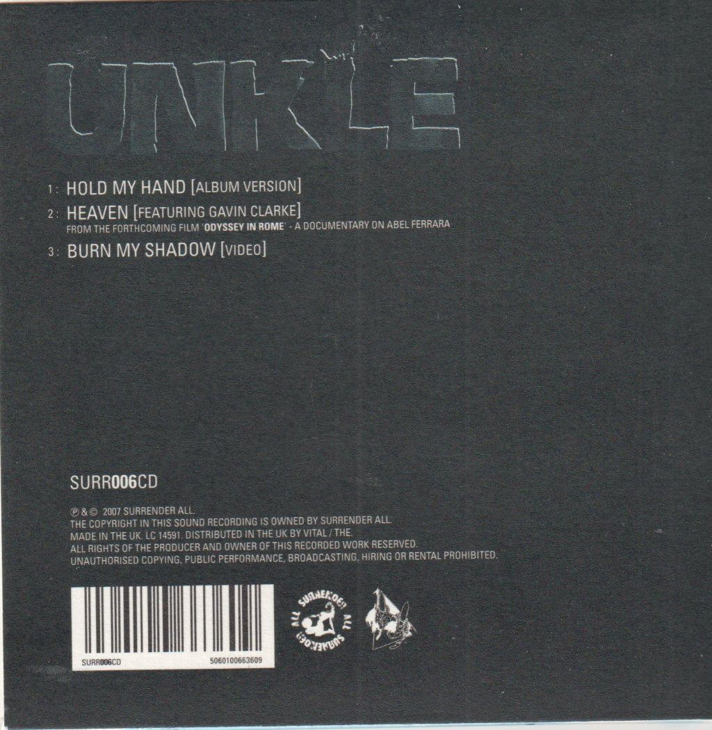 Unkle - Hold My Hand - Cd
