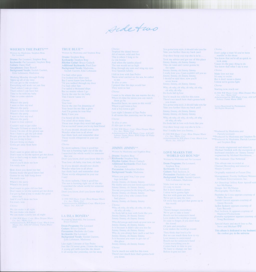 Madonna - True Blue - Lp