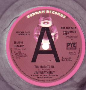 Jim Weatherly - Need To Be - 7 Inch