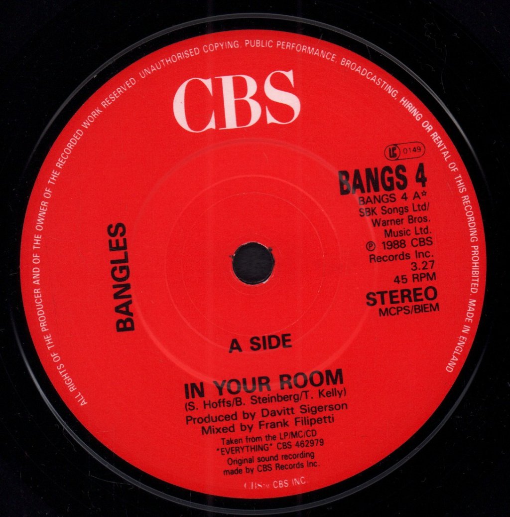 Bangles - In Your Room - 7 Inch